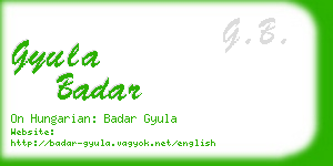 gyula badar business card